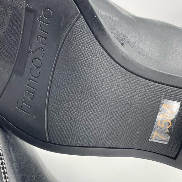 Franco Sarto Lauralei Black Leather Upper Tall Boots Size 7.5M NWOB - Picture 7 of 9